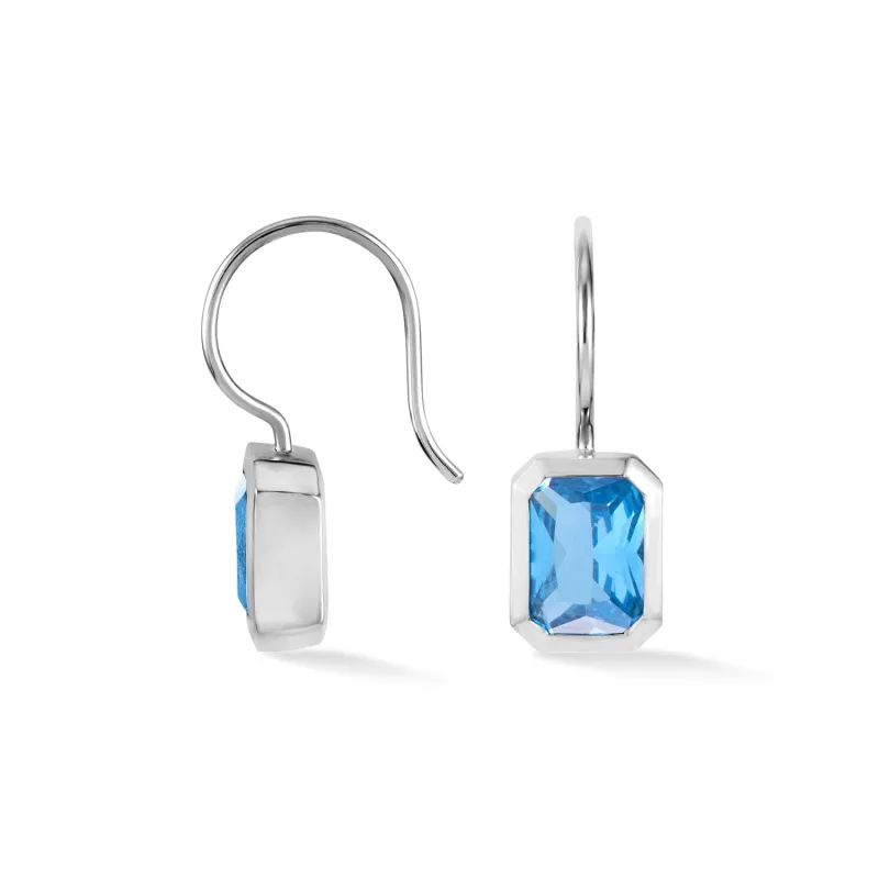 Octagon Blue Topaz Earrings sold by Dower & Hall