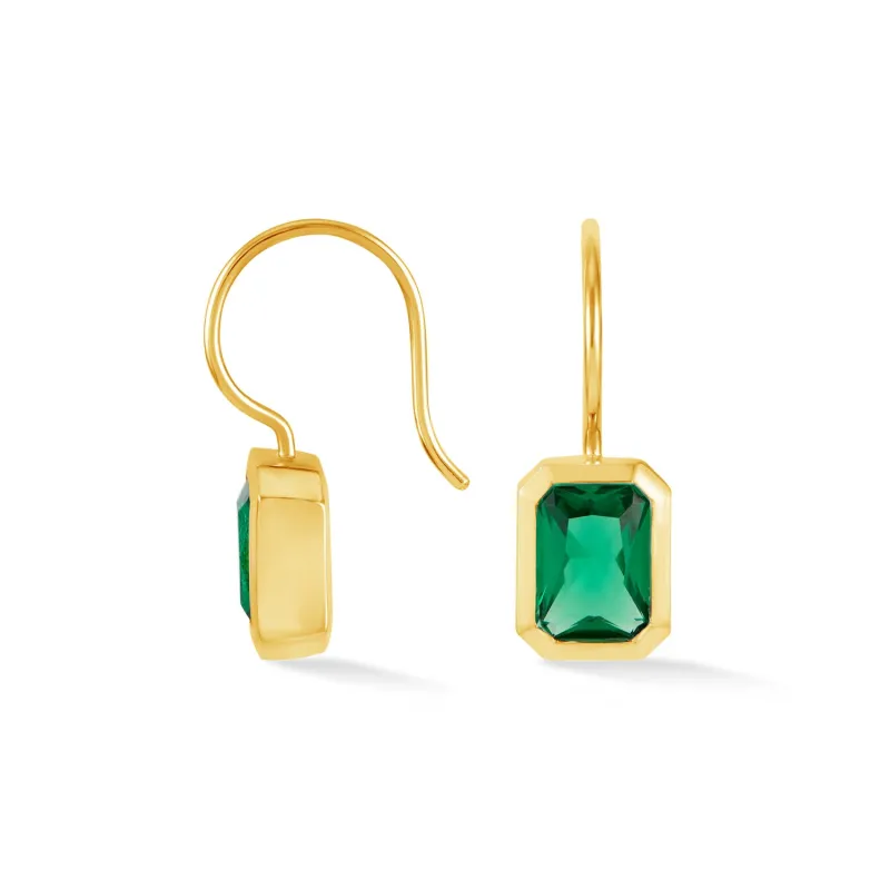 Octagon Green Garnet Earrings made by Dower & Hall