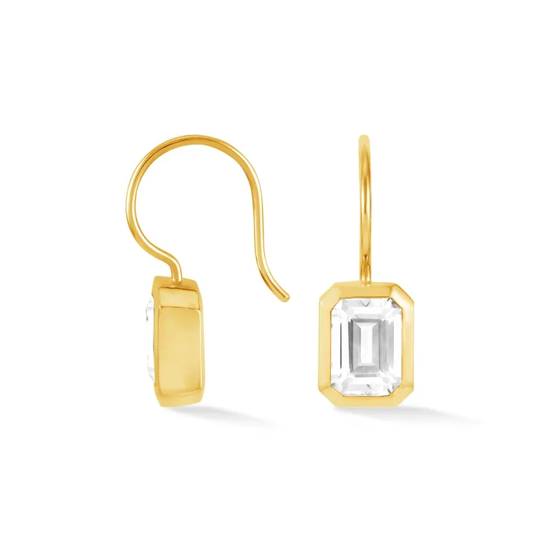 Octagon White Topaz Earrings sold by Dower & Hall