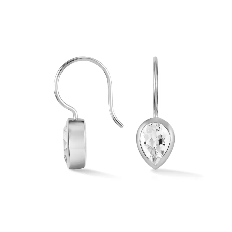 Pear White Topaz Earrings sold by Dower & Hall
