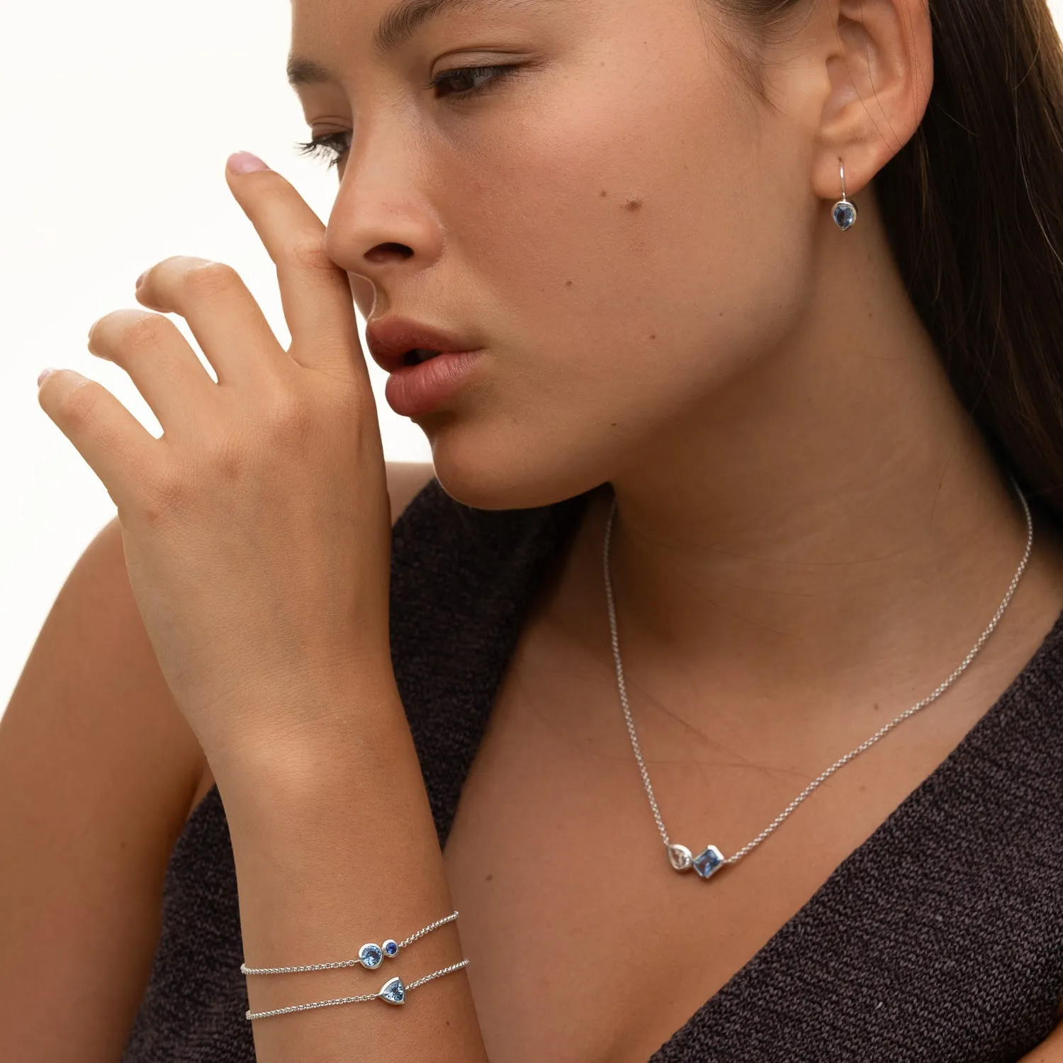 Pear Blue Topaz Earrings sold by Dower & Hall product image thumbnail 5