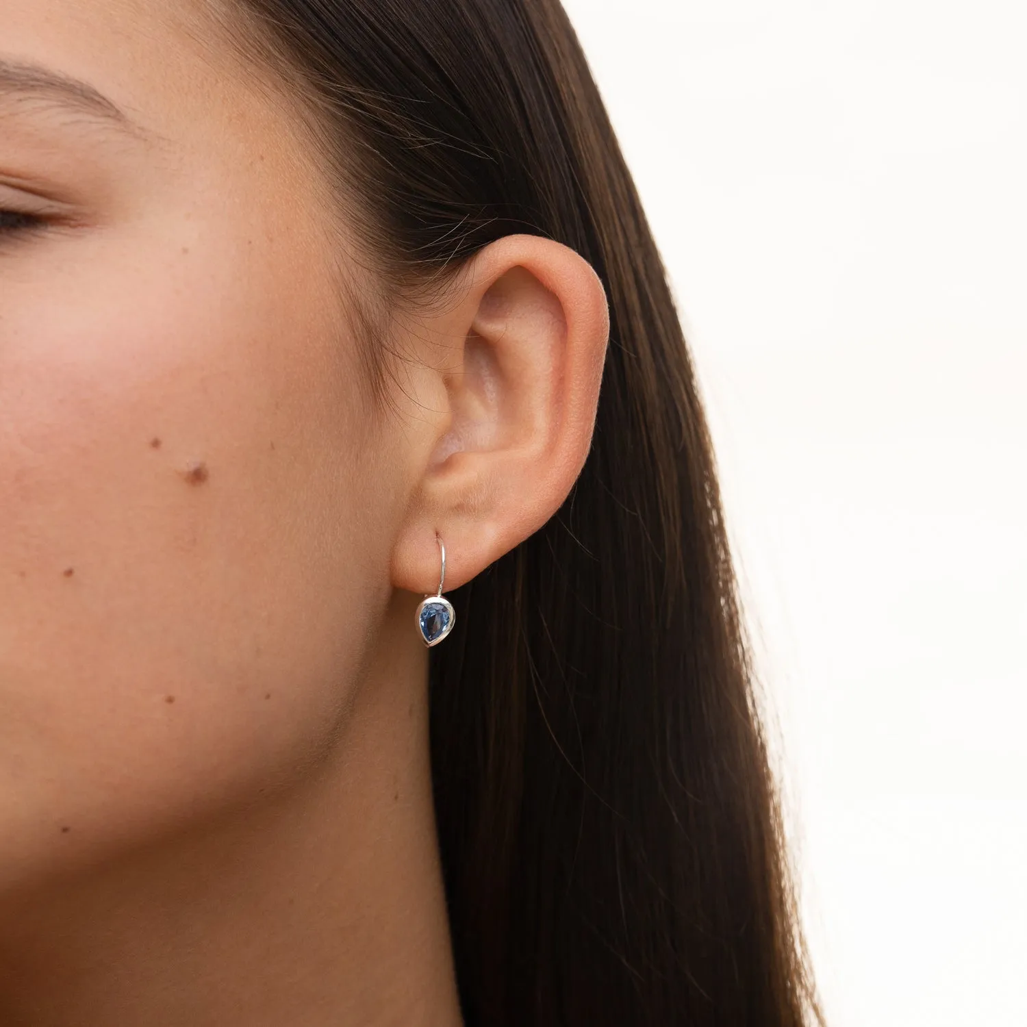 Pear Blue Topaz Earrings sold by Dower & Hall product image thumbnail 3