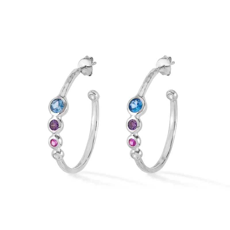 'Twilight' Tutti Frutti Hoop Earrings sold by Dower & Hall