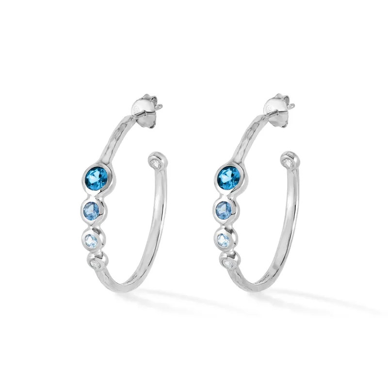 'Blues' Tutti Frutti Hoop Earrings sold by Dower & Hall