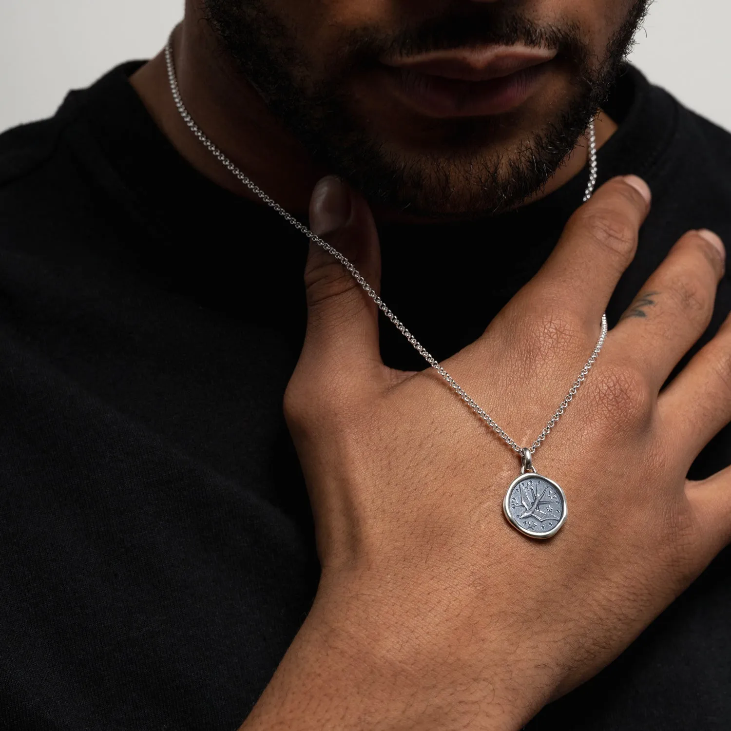 Men's Flying Swallow Talisman Necklace sold by Dower & Hall product image thumbnail 2