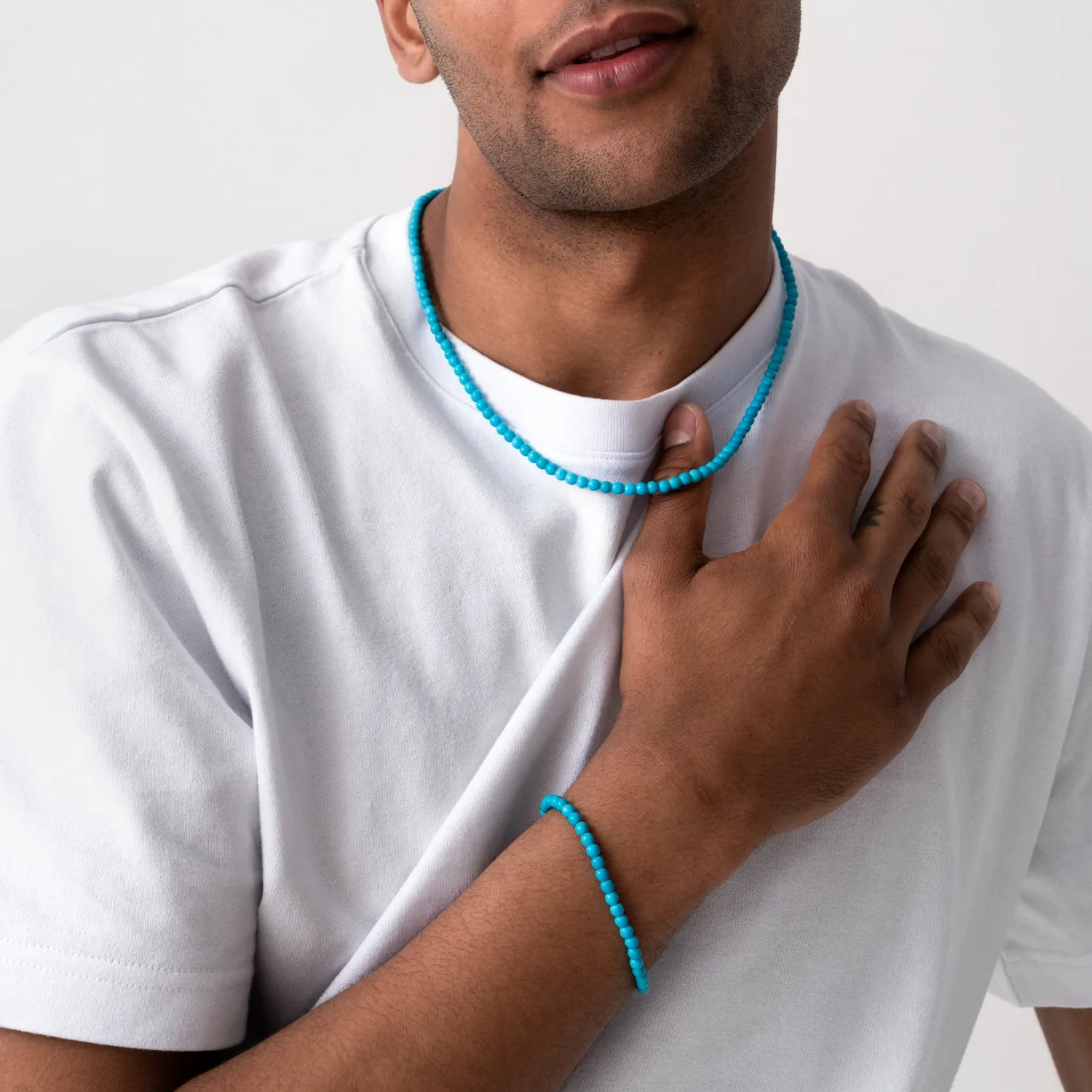 Men's Turquoise Bead Bracelet sold by Dower & Hall product image thumbnail 2