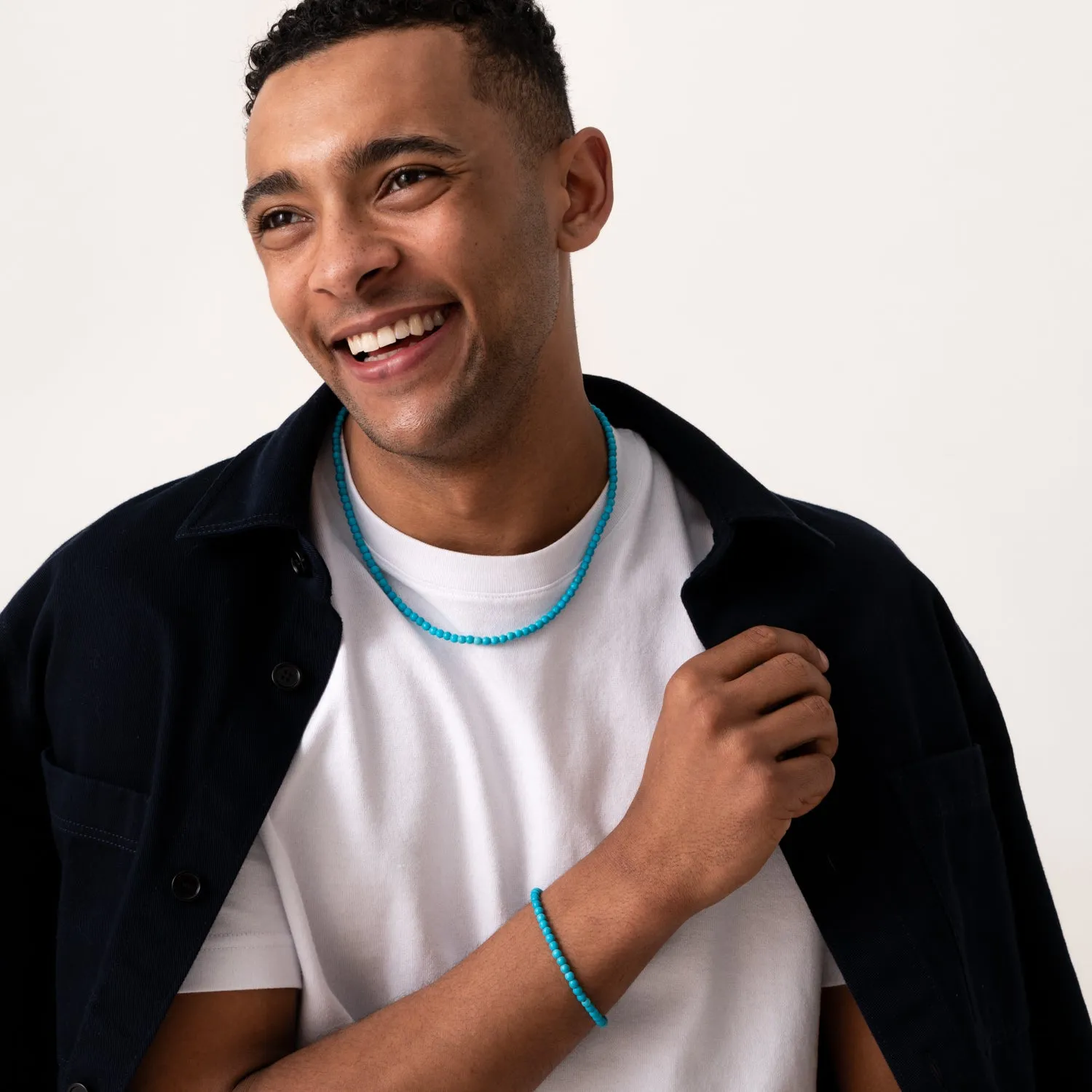 Men's Turquoise Bead Bracelet sold by Dower & Hall product image thumbnail 3