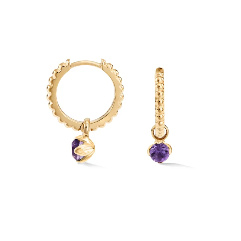 Amethyst  Orissa Hoops sold by Dower & Hall