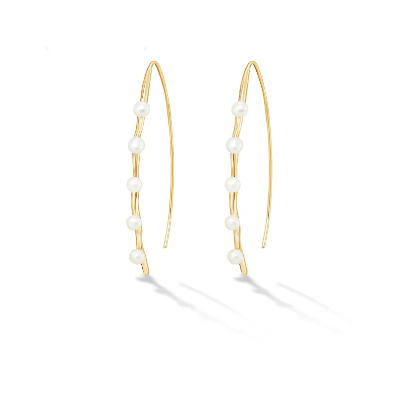 Waterfall Long Pearl Droplet  Earrings sold by Dower & Hall