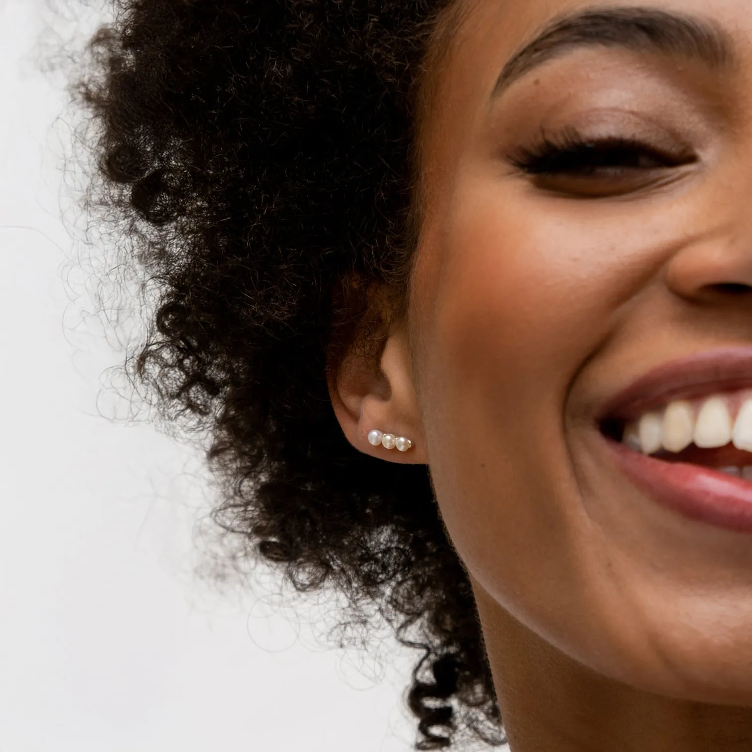 Timeless Triple Pearl Bar Studs sold by Dower & Hall product image thumbnail 3