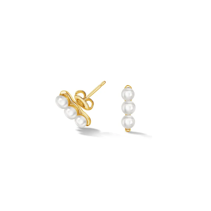 Timeless Triple Pearl Bar Studs sold by Dower & Hall