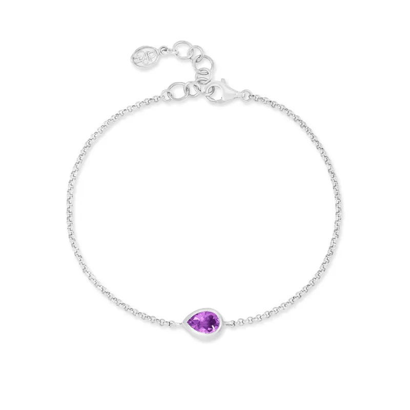 Amethyst Pear Chain Bracelet sold by Dower & Hall
