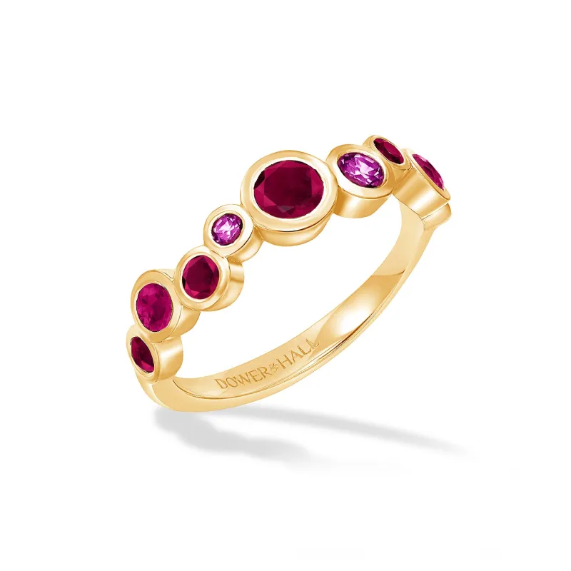 18k Ruby & Pink Sapphire Cascade Ring - 0.75ct sold by Dower & Hall