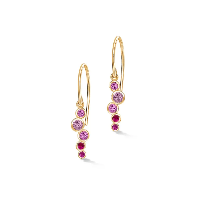 18k Sapphire & Ruby Small Cascade Earrings sold by Dower & Hall