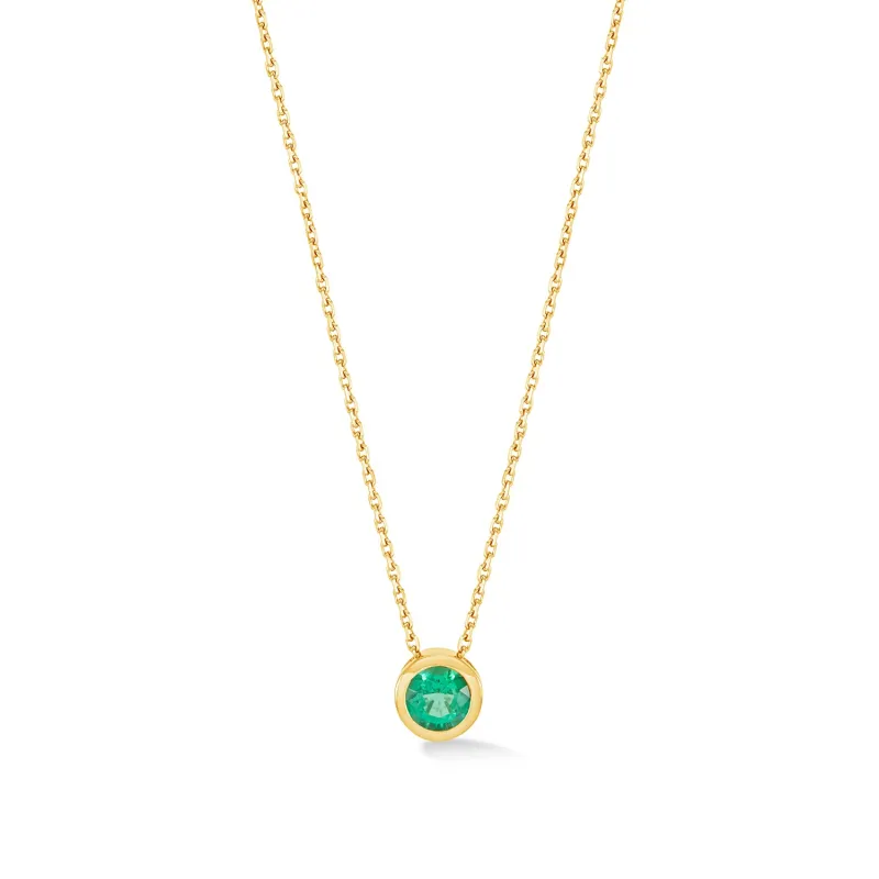 18k Gold Solitaire Cascade Emerald Pendant made by Dower & Hall