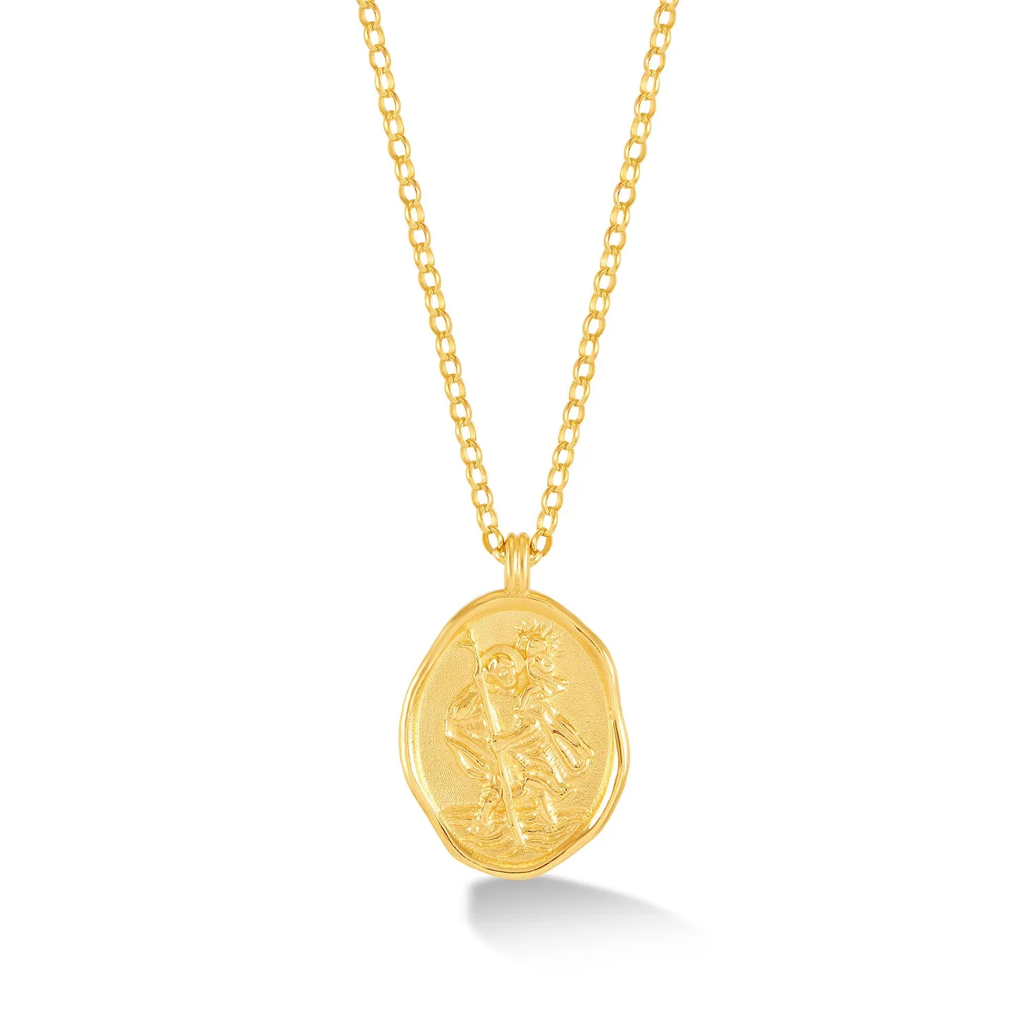 Men's 9k Gold St. Christopher Talisman Necklace sold by Dower & Hall