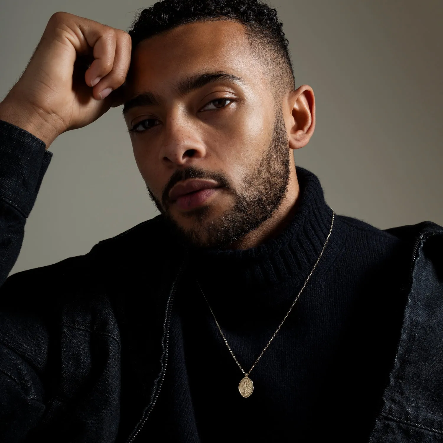 Men's 9k Gold St. Christopher Talisman Necklace sold by Dower & Hall product image thumbnail 4