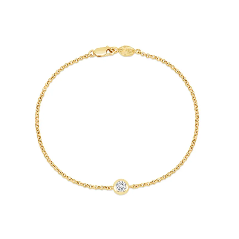 9k Round 4mm Diamond Dew Chain Bracelet sold by Dower & Hall