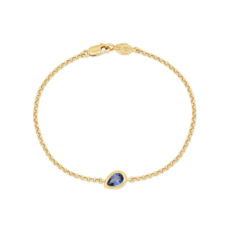 9k Pear Sapphire Tutti-Frutti Chain Bracelet sold by Dower & Hall
