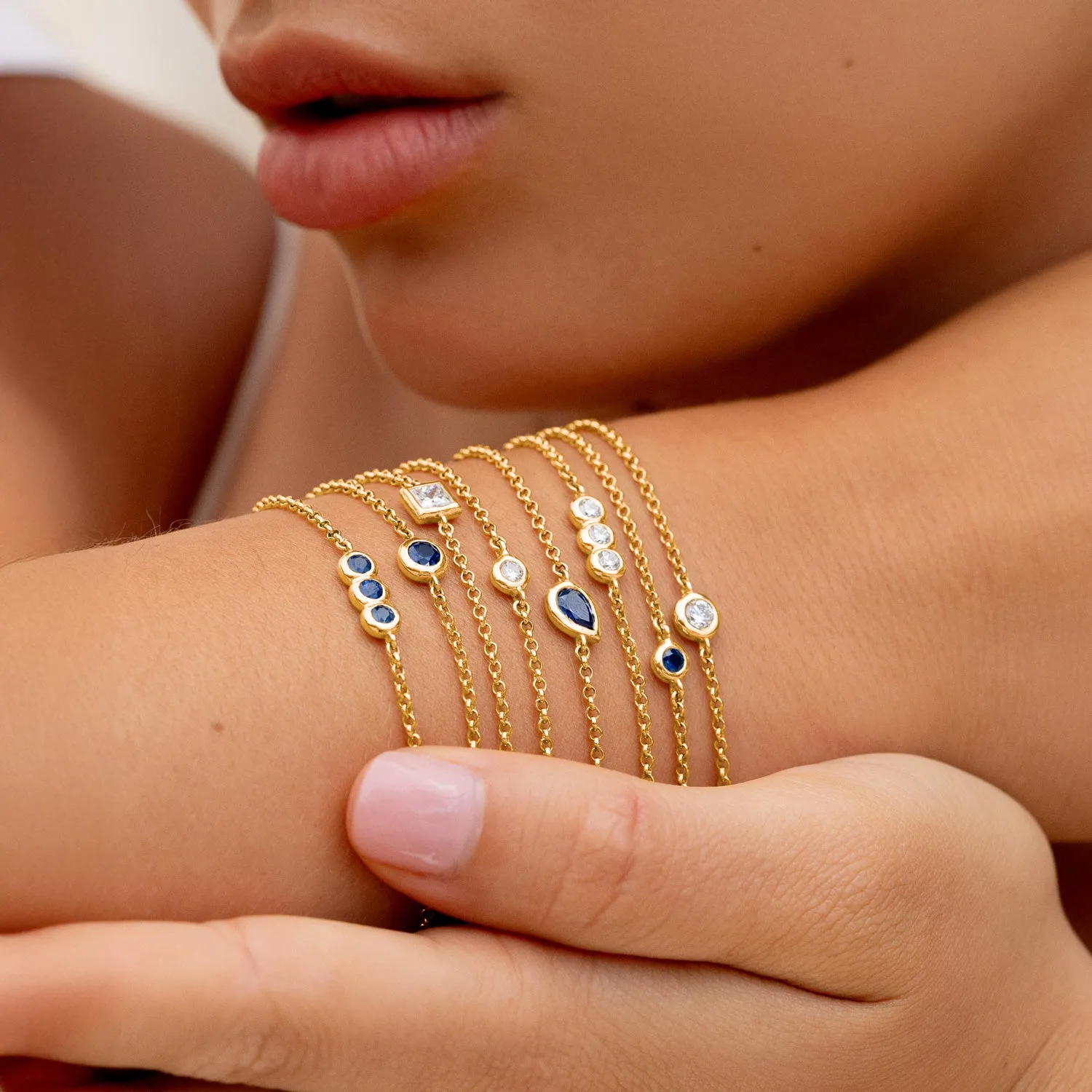 9k Pear Diamond Tutti-Frutti Chain Bracelet sold by Dower & Hall product image thumbnail 3