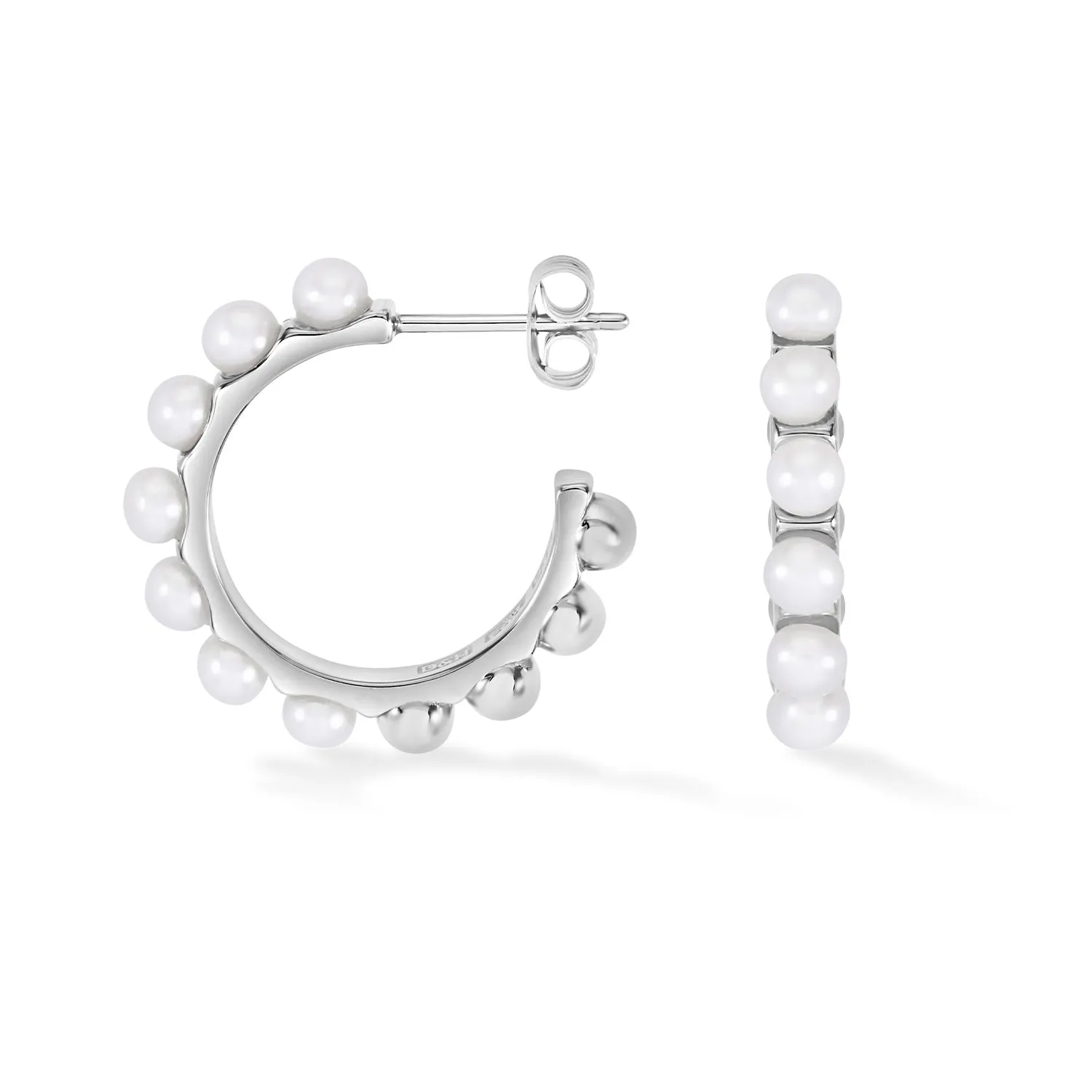 Large White Timeless Pearl Hoops sold by Dower & Hall product image thumbnail 4