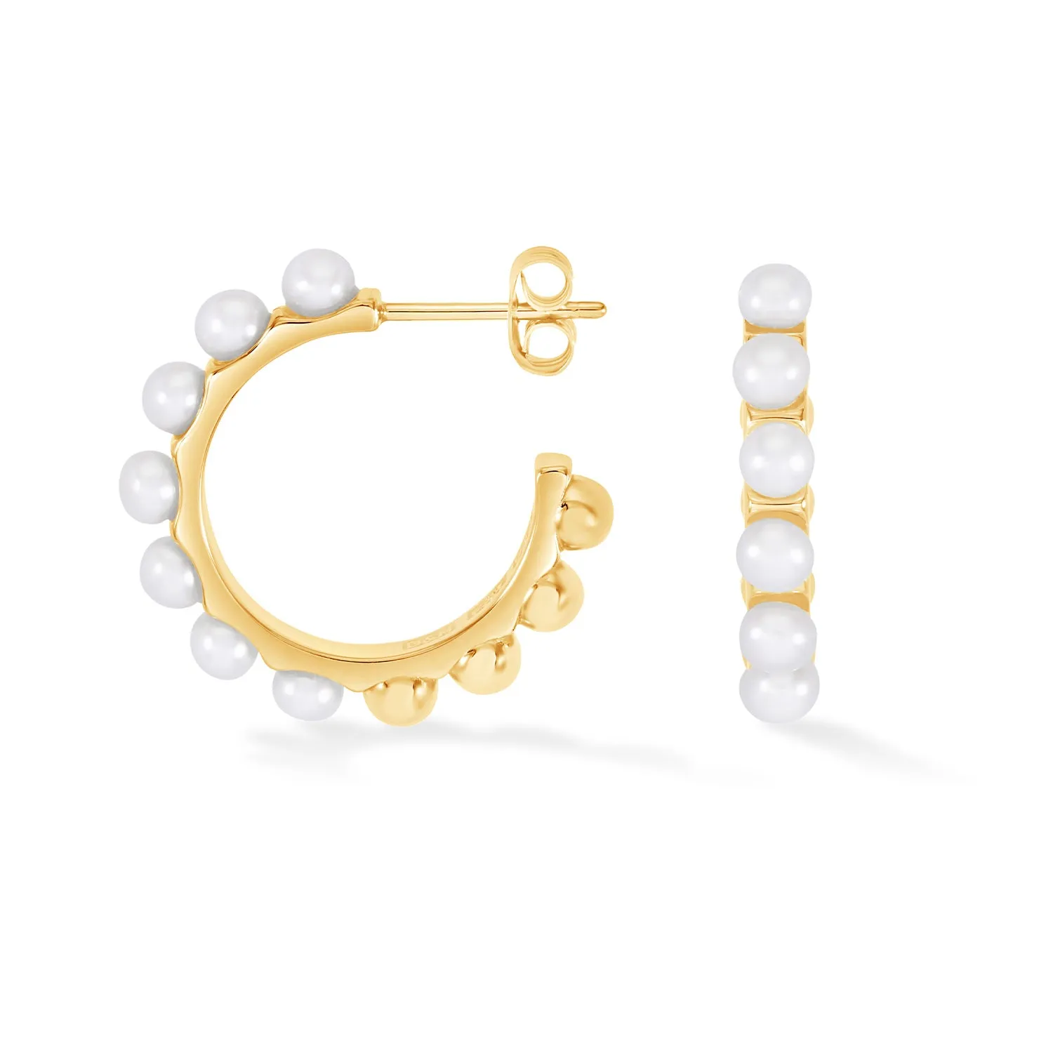 Large White Timeless Pearl Hoops sold by Dower & Hall