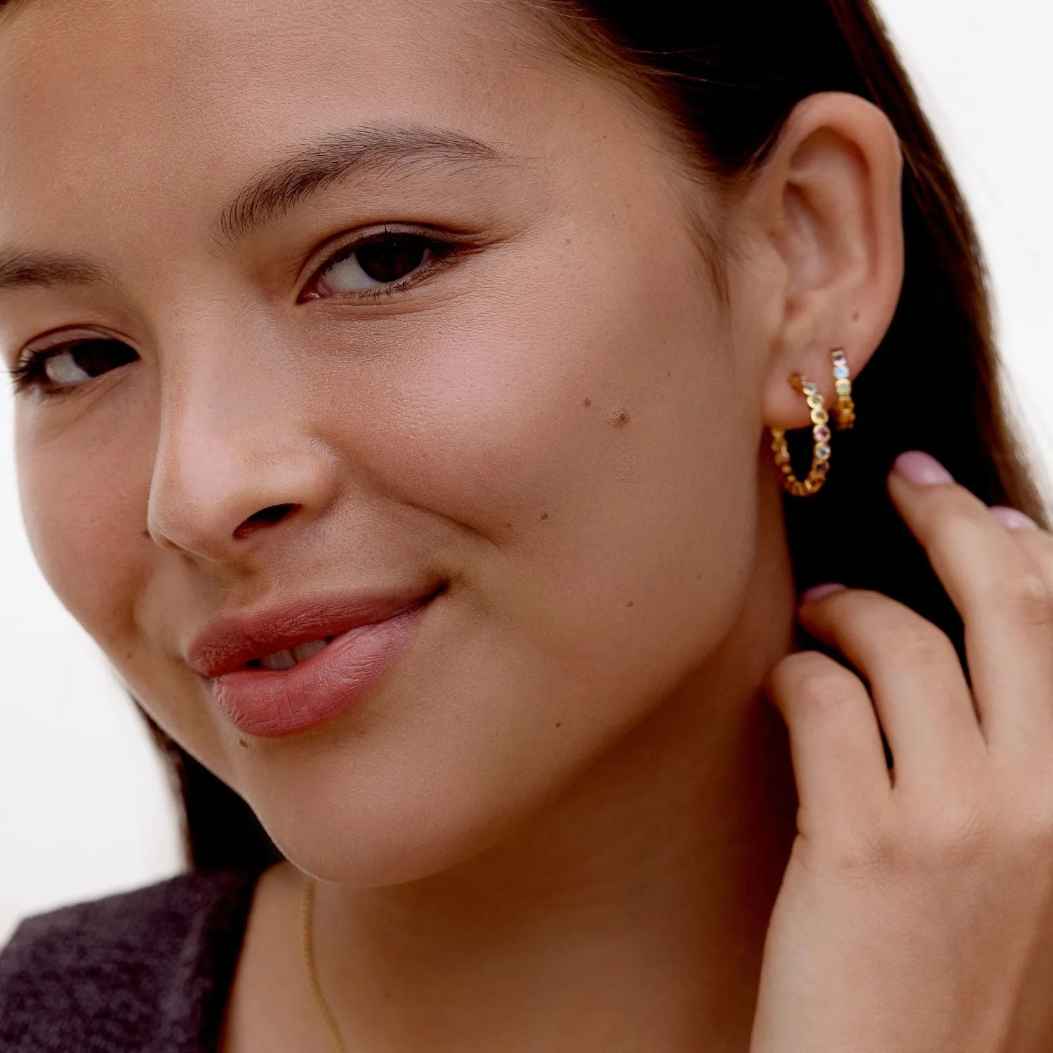 Tutti Frutti Huggie Hoops sold by Dower & Hall product image thumbnail 4