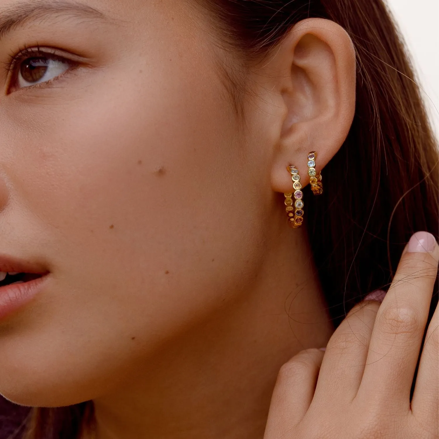 Tutti Frutti Huggie Hoops sold by Dower & Hall product image thumbnail 3