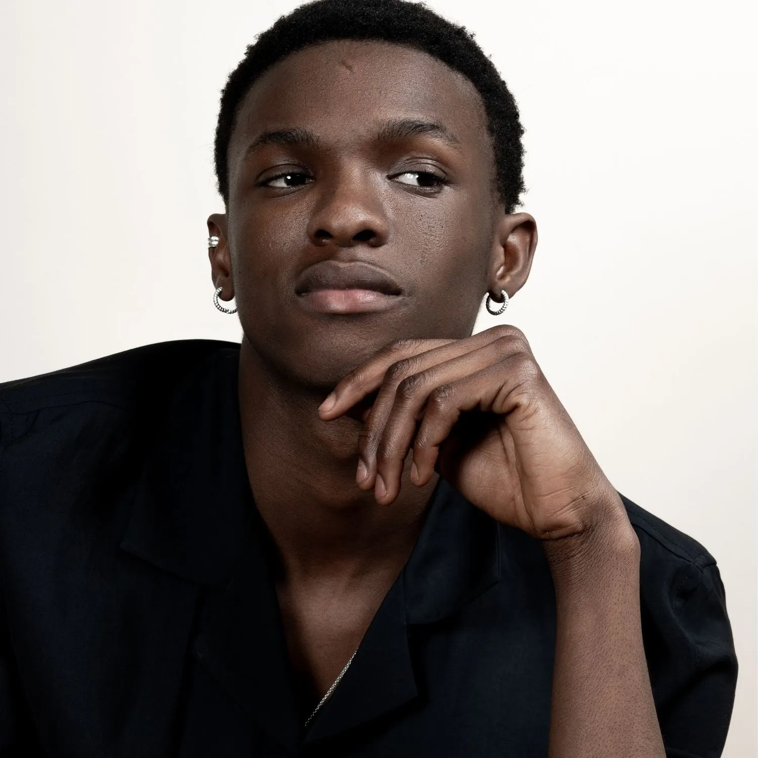 Men's Small Twist Hoops sold by Dower & Hall product image thumbnail 3