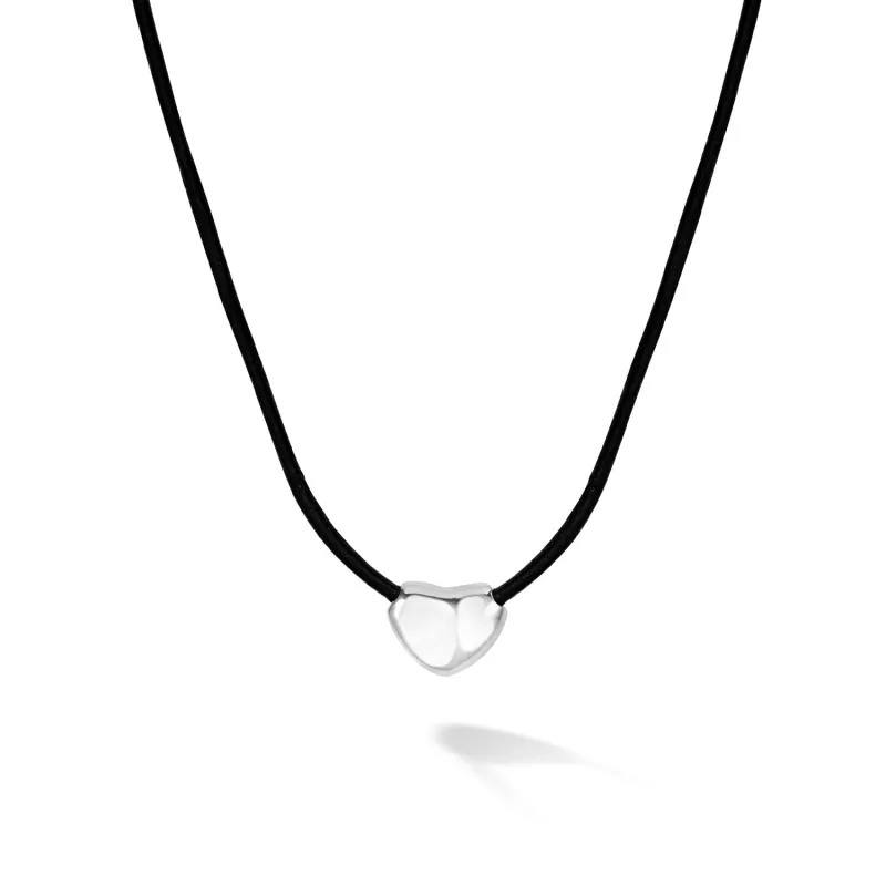 Mini Puff Heart Cord Necklace sold by Dower & Hall