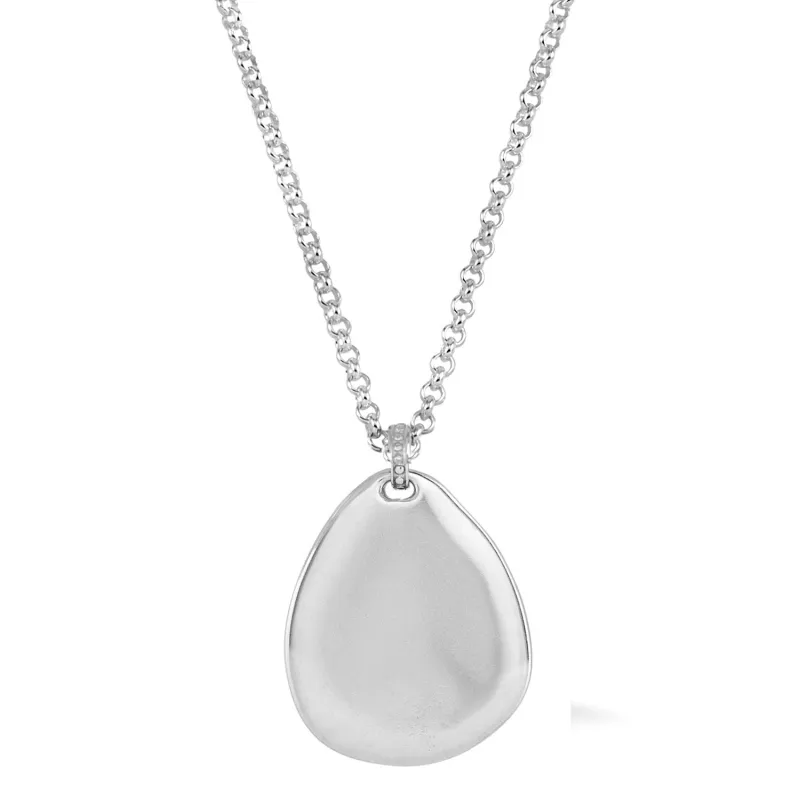 Men's Engravable Large Pebble Pendant sold by Dower & Hall