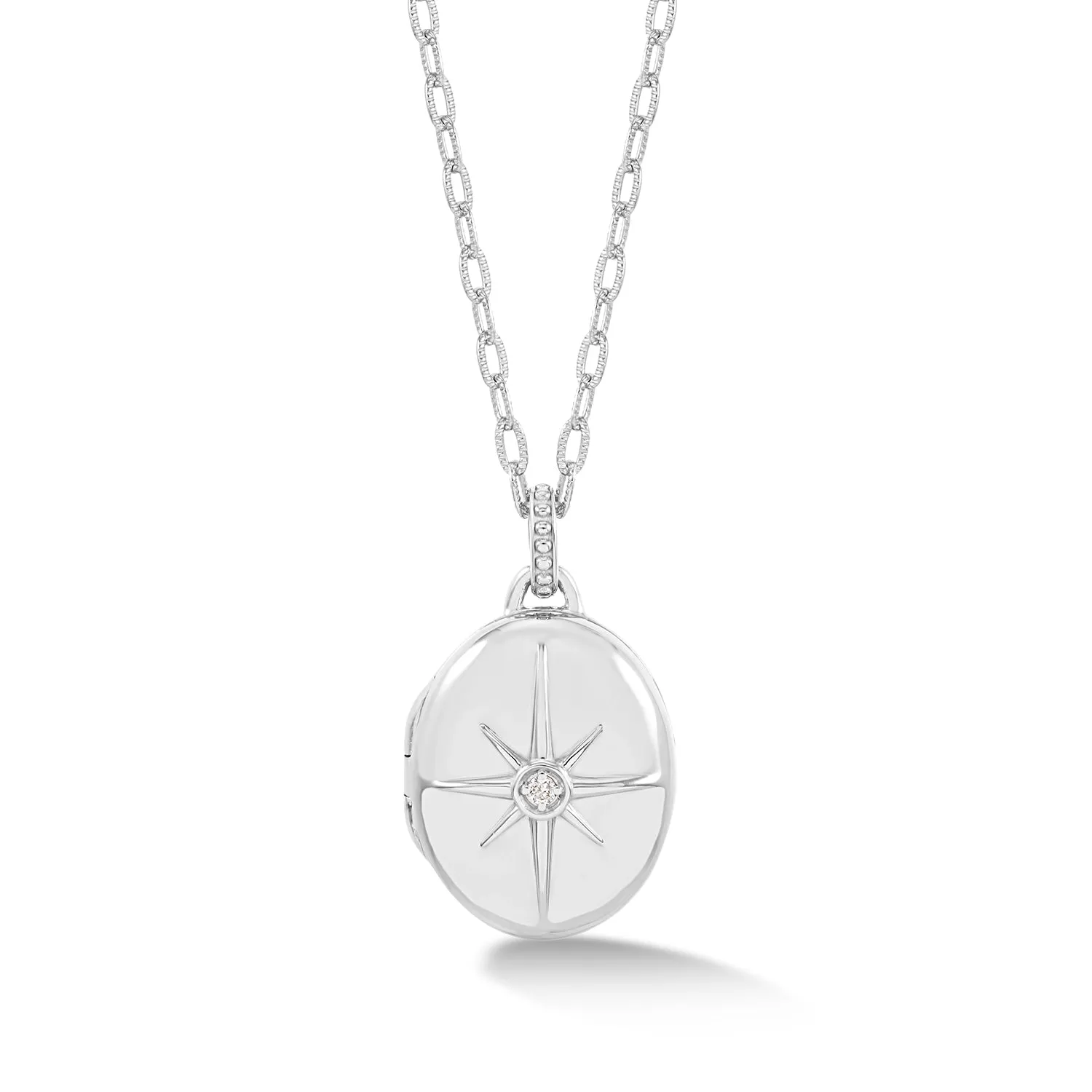 Diamond Starburst Oval Locket sold by Dower & Hall product image thumbnail 5