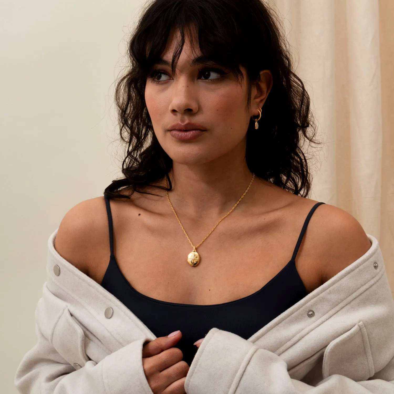 Diamond Starburst Oval Locket sold by Dower & Hall product image thumbnail 3