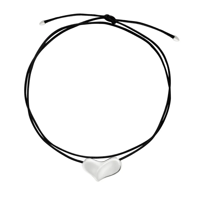 Large Puff Heart Cord Necklace sold by Dower & Hall