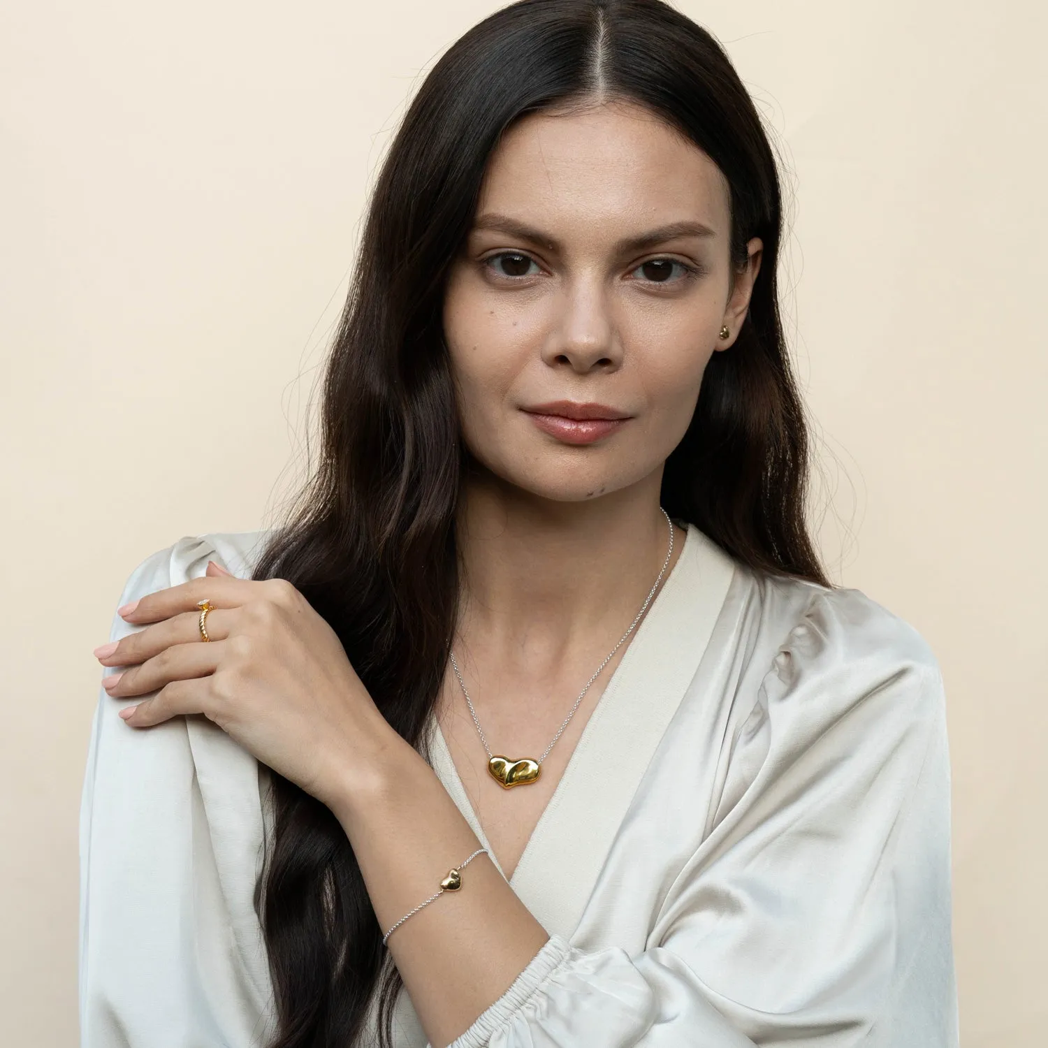 Medium Puff Heart Pendant sold by Dower & Hall product image thumbnail 2