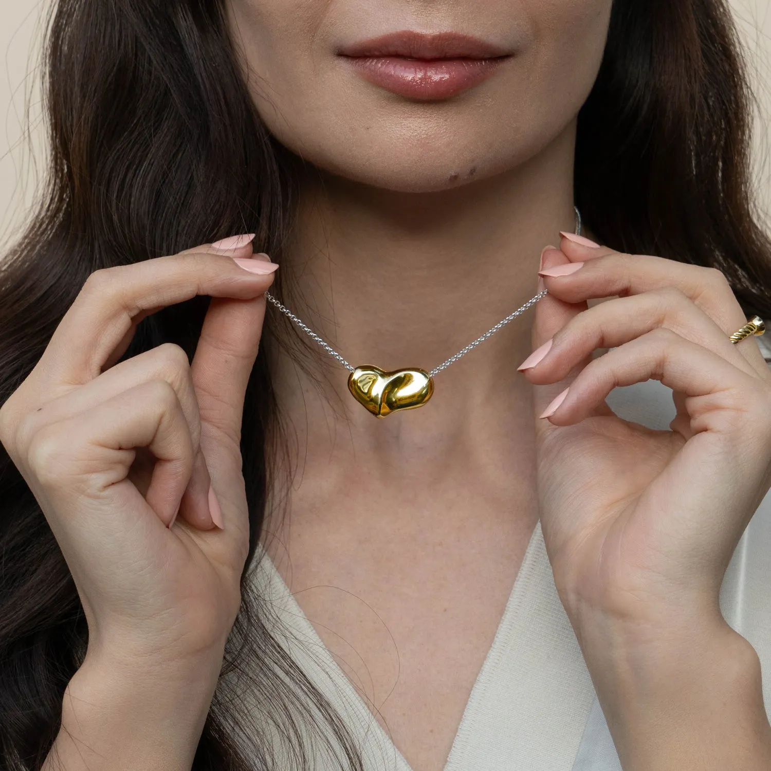 Medium Puff Heart Pendant sold by Dower & Hall product image thumbnail 5