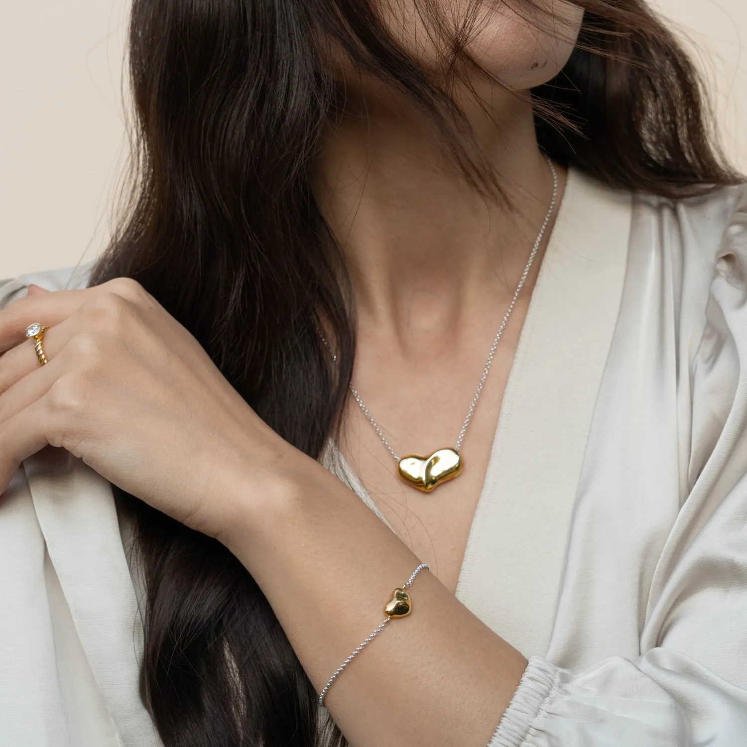 Medium Puff Heart Pendant sold by Dower & Hall product image thumbnail 3