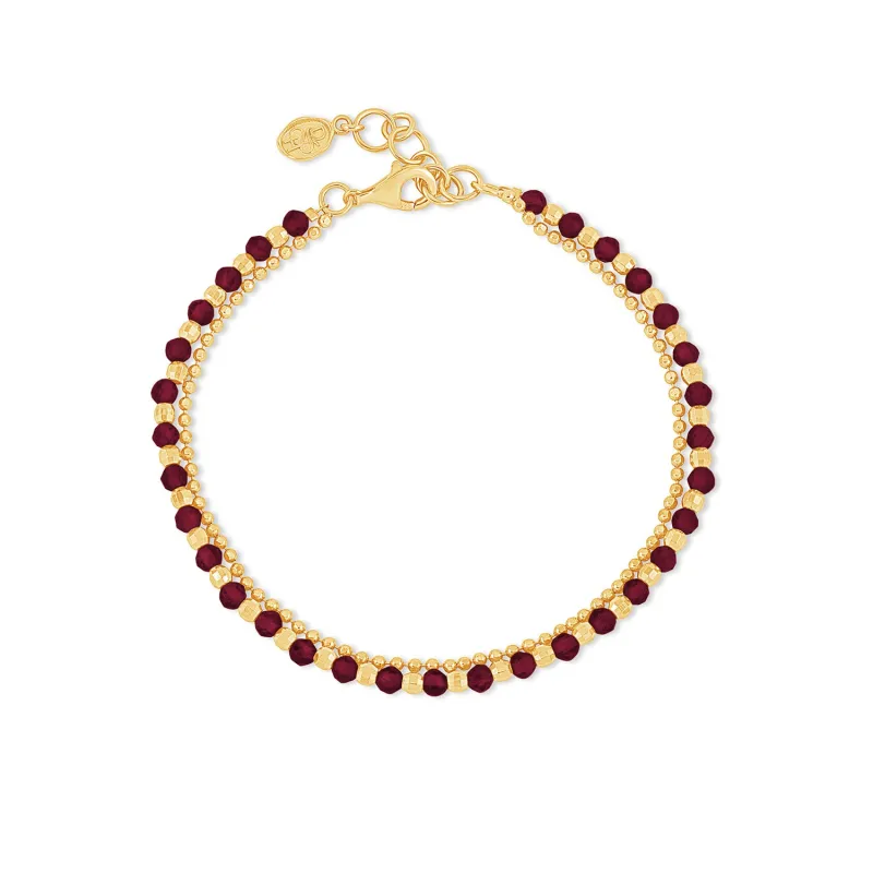 Garnet Faceted Bead Orissa Bracelet sold by Dower & Hall