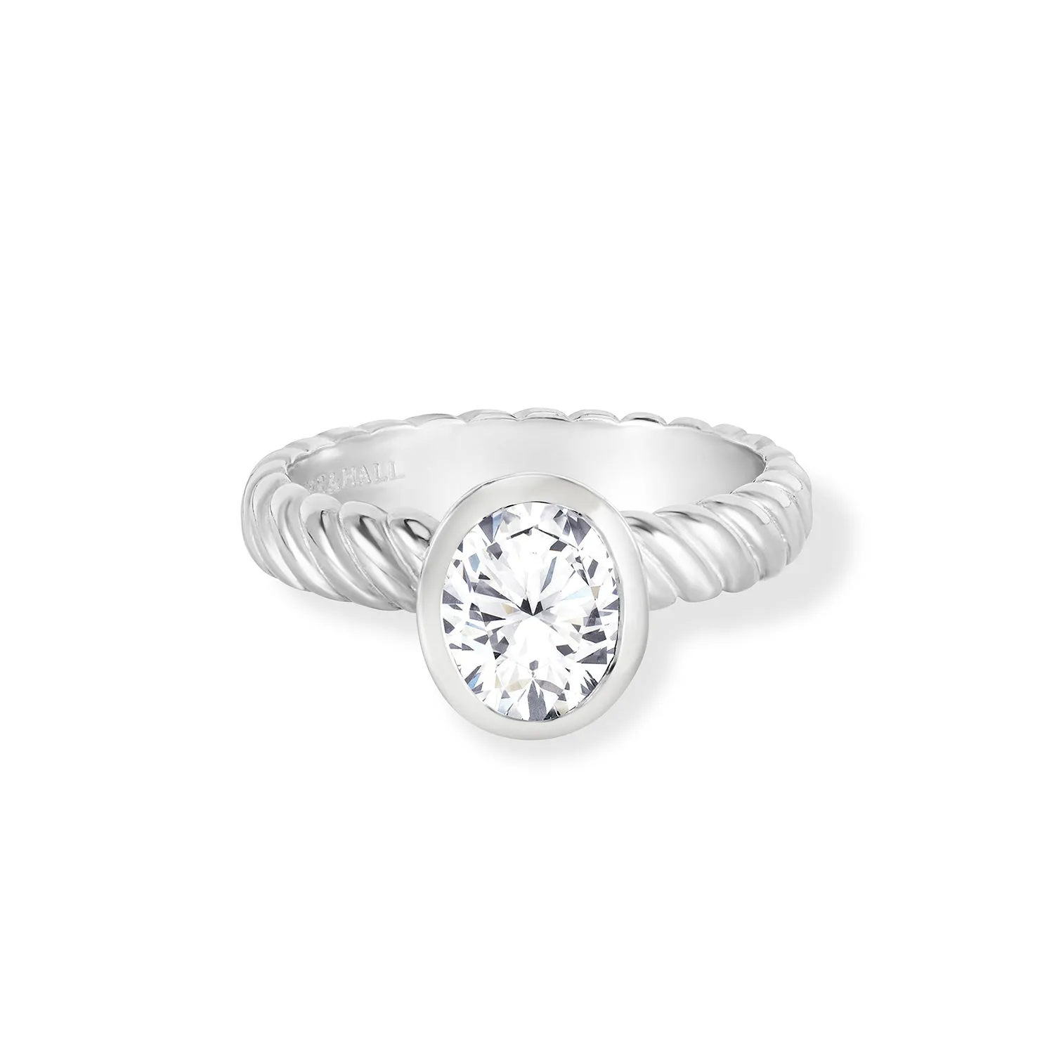 Oval White Topaz Twist Twinkle Ring sold by Dower & Hall product image thumbnail 4