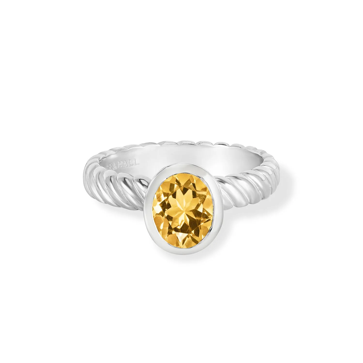 Oval Citrine Twist Twinkle Ring sold by Dower & Hall product image thumbnail 4