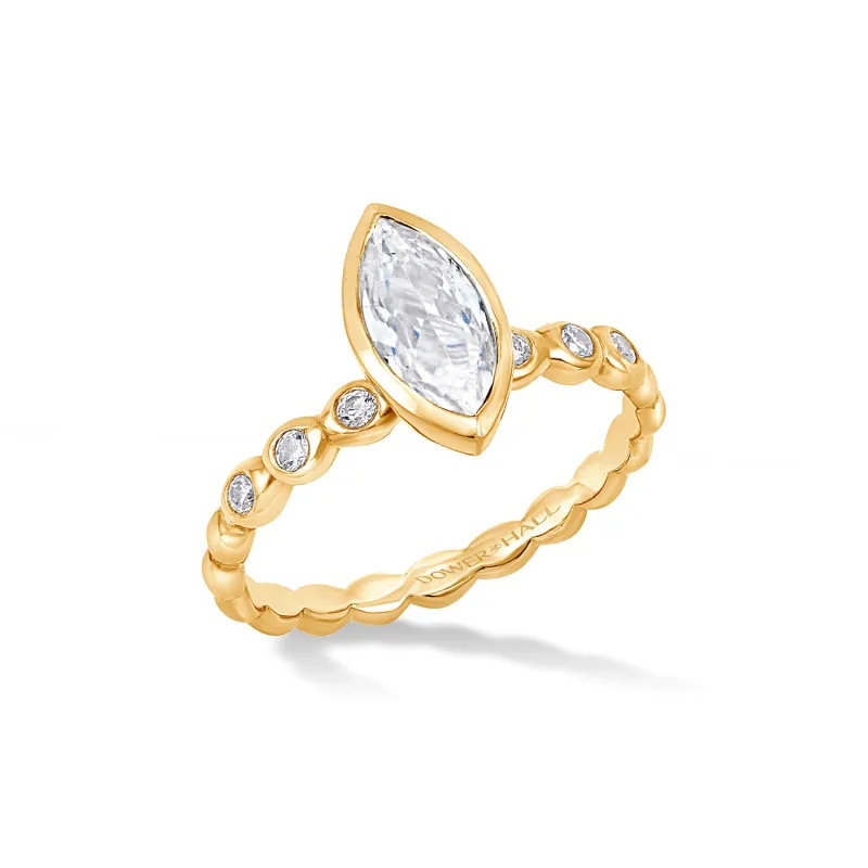 14k Lab Grown Marquise Diamond Bubbles Ring sold by Dower & Hall