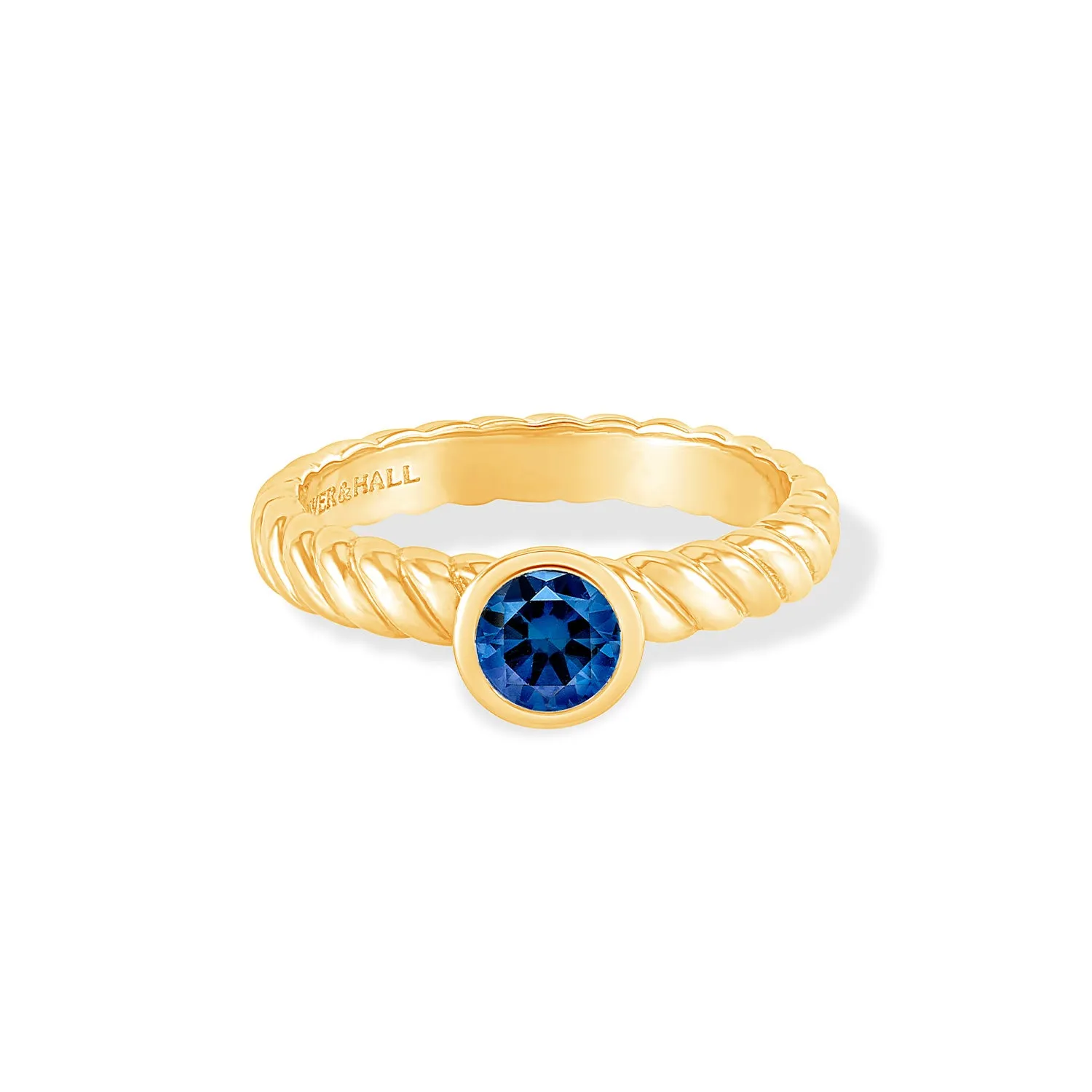 14k Lab Grown Sapphire Twist Twinkle Ring sold by Dower & Hall product image thumbnail 4