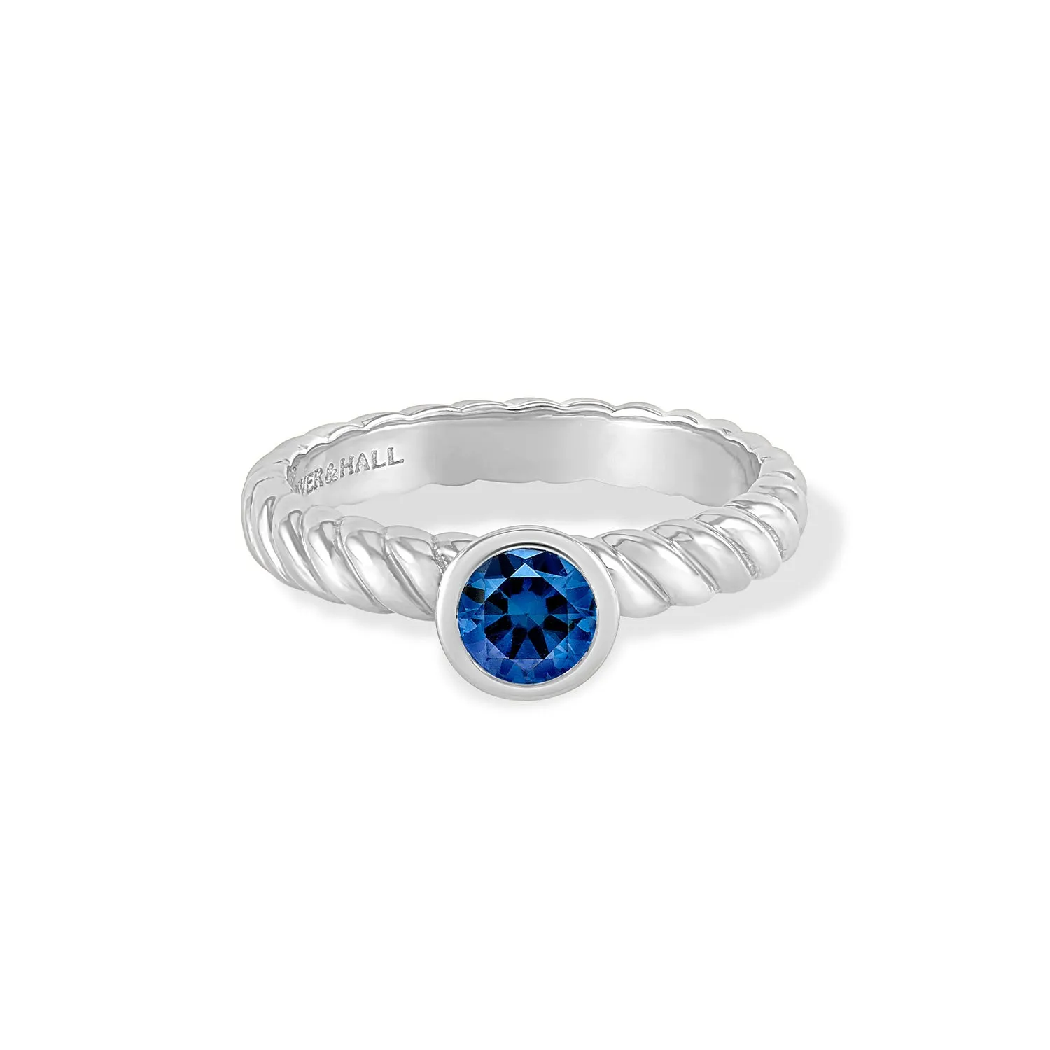14k Lab Grown Sapphire Twist Twinkle Ring sold by Dower & Hall product image thumbnail 5