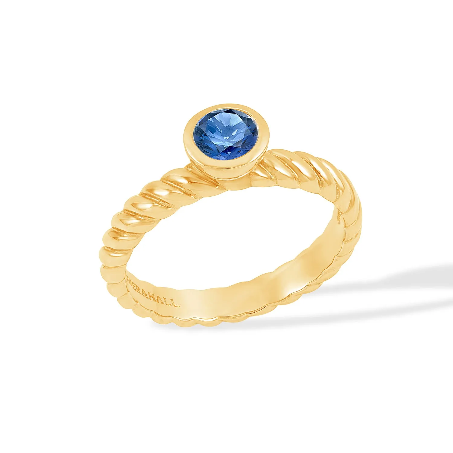 14k Lab Grown Sapphire Twist Twinkle Ring sold by Dower & Hall