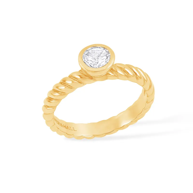 14k Lab Grown Diamond Twist Twinkle Ring sold by Dower & Hall