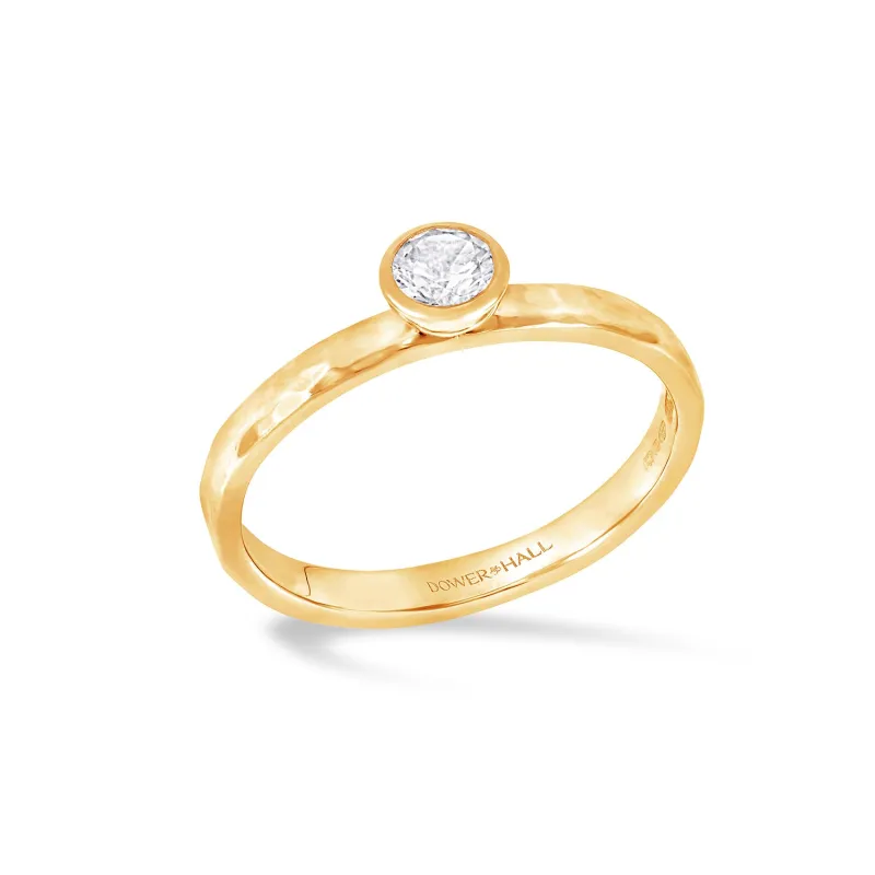 14k Lab Grown Diamond Hammered Twinkle Ring sold by Dower & Hall