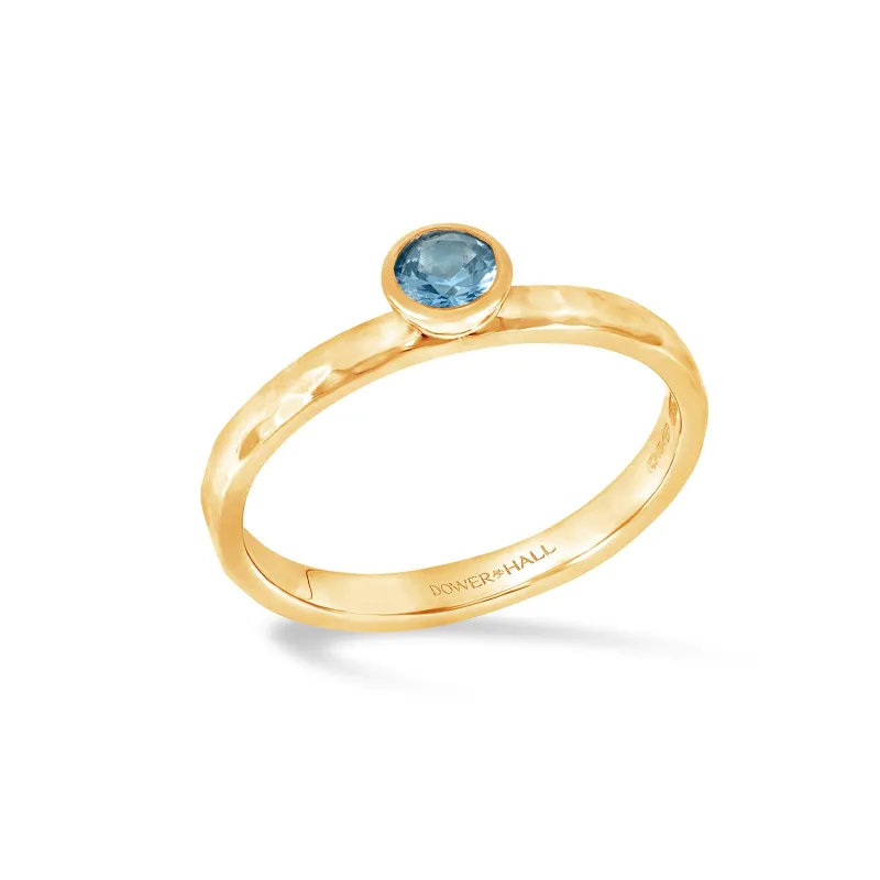 14k Aquamarine Hammered Twinkle™ Ring made by Dower & Hall