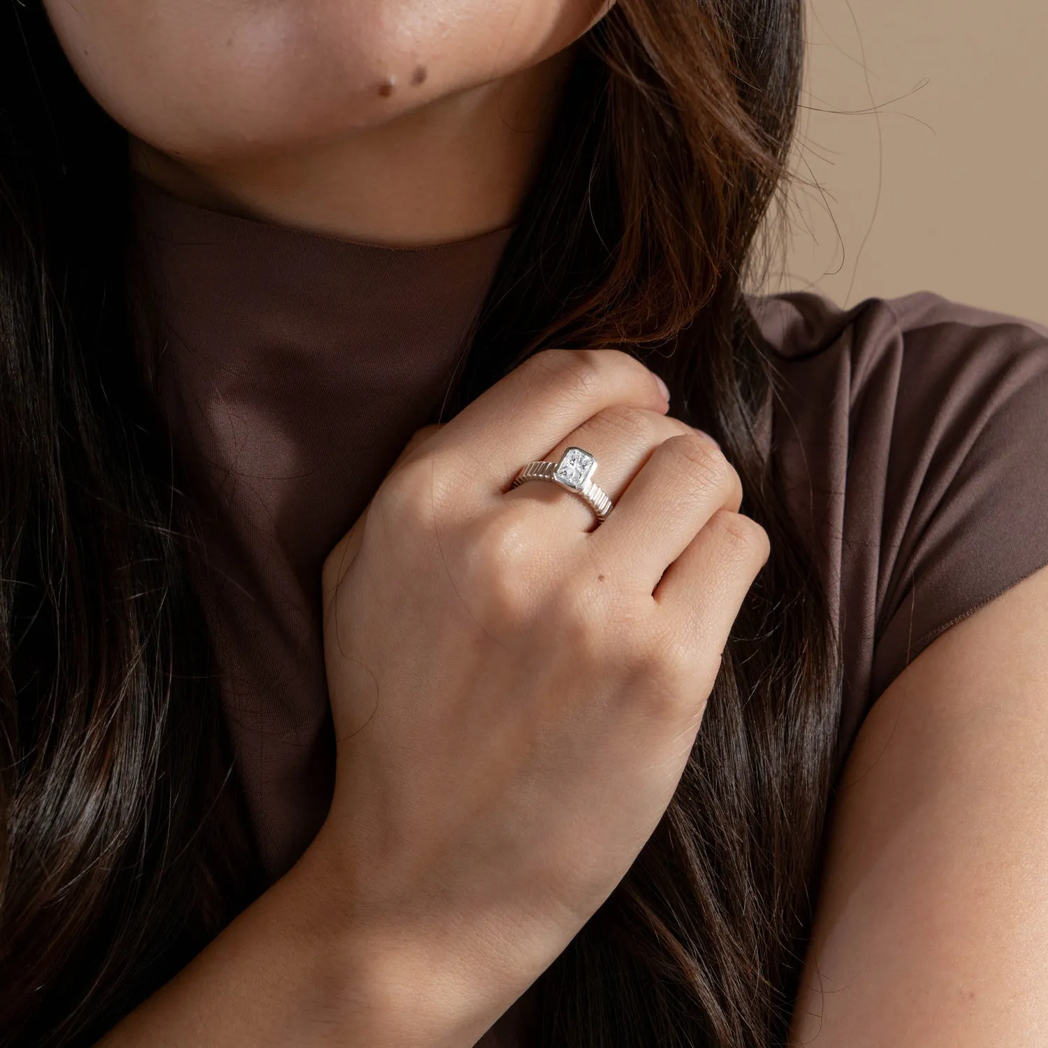 14k Lab Grown Diamond Octagon Twist Twinkle Ring sold by Dower & Hall product image thumbnail 3