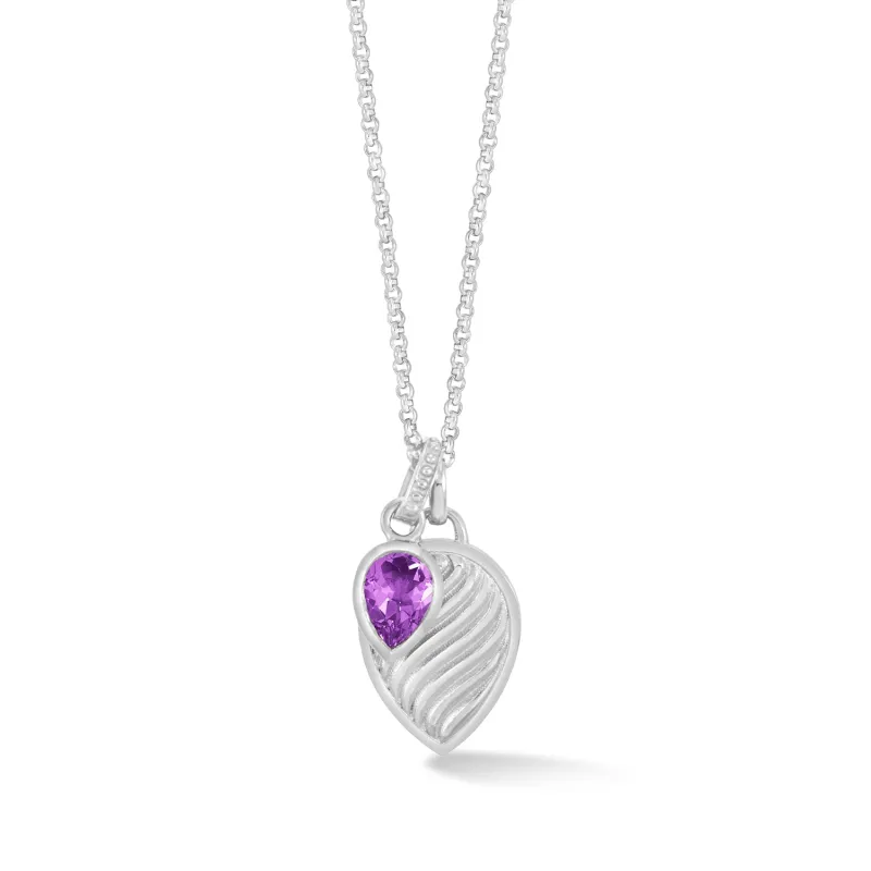 Amethyst Twist Peardrop Necklace sold by Dower & Hall