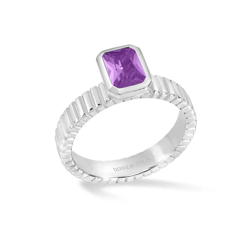 Amethyst Octagon Twist Twinkle Ring sold by Dower & Hall